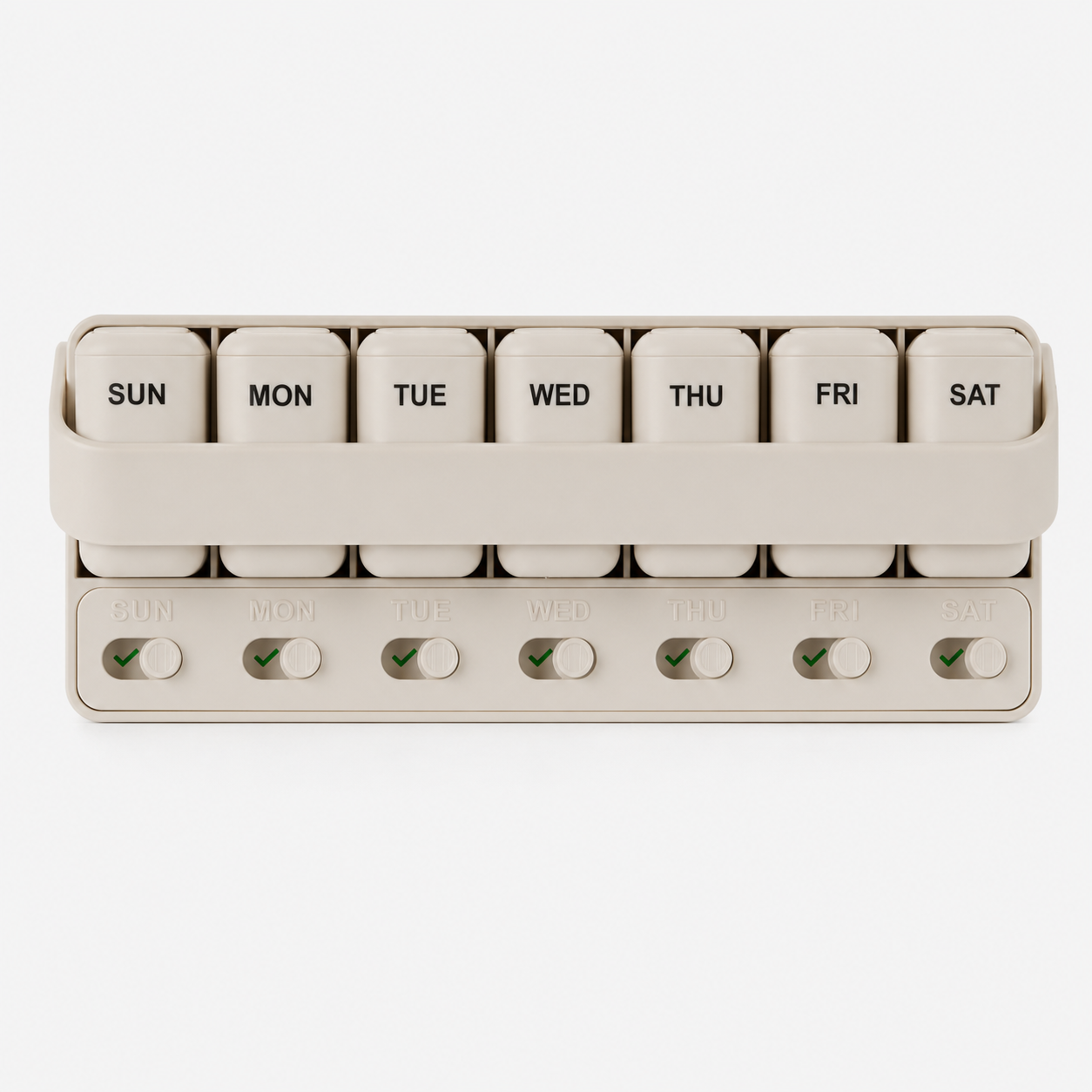 Wellable™ Daily Pill and Supplement Organizer in white